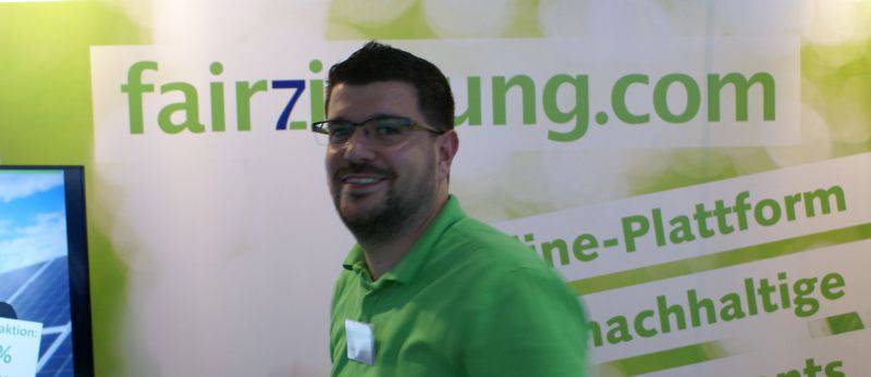 Auch die Online-Plattform fairzinsung präsentierte sich. / Foto: ECOreporter