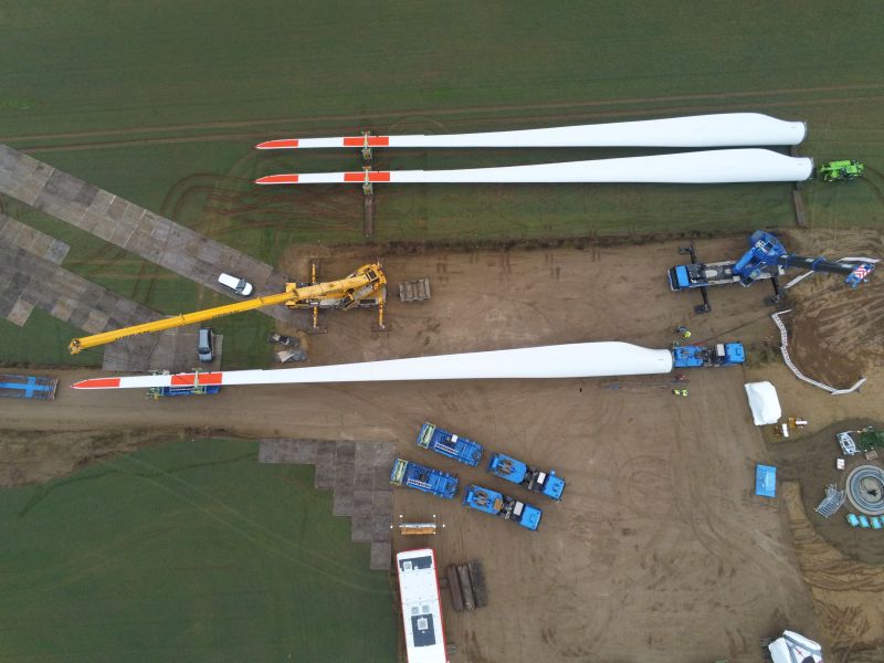 Windpark-Baustelle der Voss-Gruppe. / Foto: Unternehmen